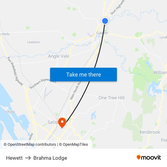 Hewett to Brahma Lodge map