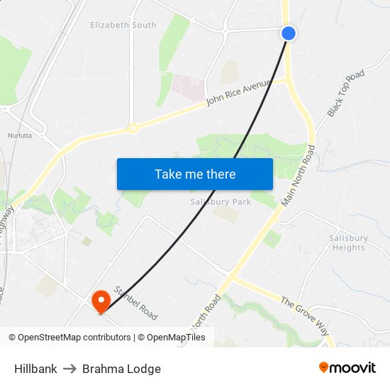 Hillbank to Brahma Lodge map