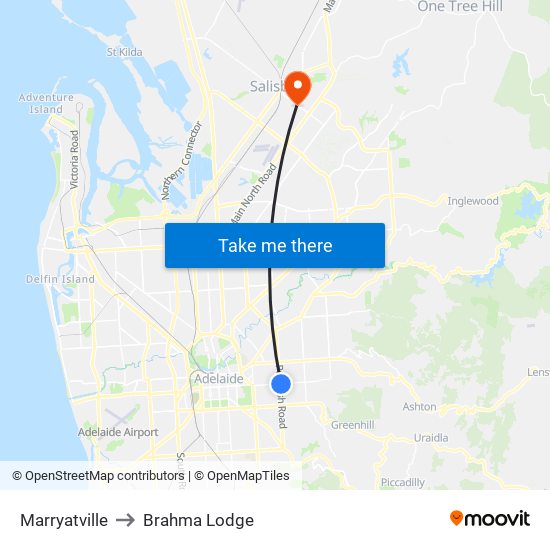 Marryatville to Brahma Lodge map