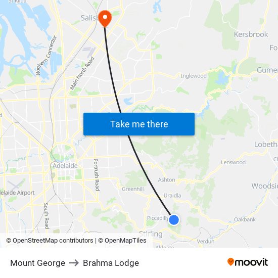 Mount George to Brahma Lodge map