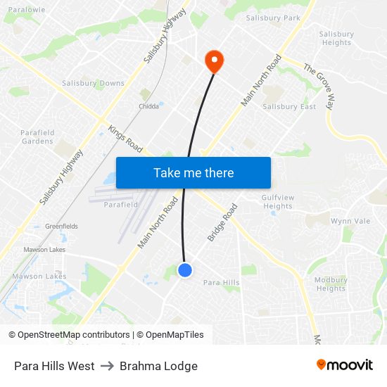 Para Hills West to Brahma Lodge map