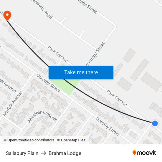 Salisbury Plain to Brahma Lodge map