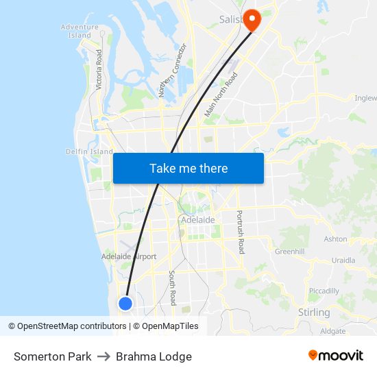 Somerton Park to Brahma Lodge map