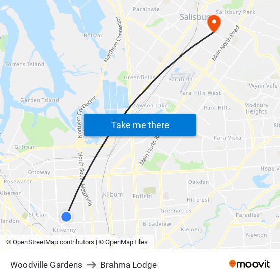 Woodville Gardens to Brahma Lodge map