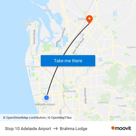 Stop 10 Adelaide Airport to Brahma Lodge map