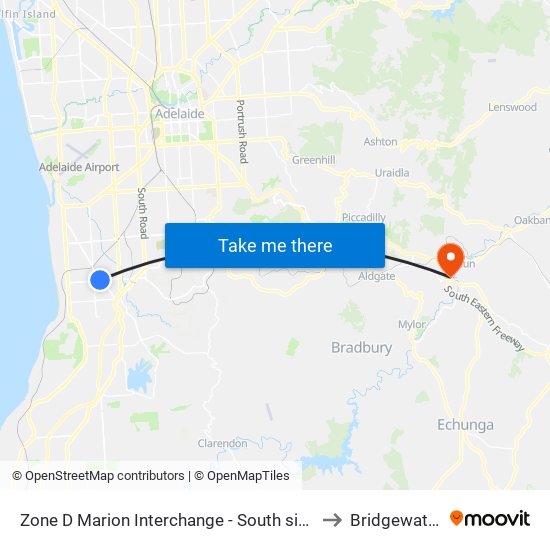 Zone D Marion Interchange - South side to Bridgewater map