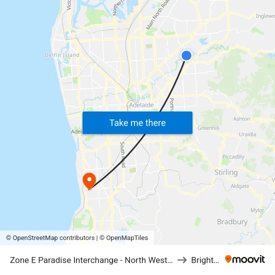 Zone E Paradise Interchange - North West side to Brighton map