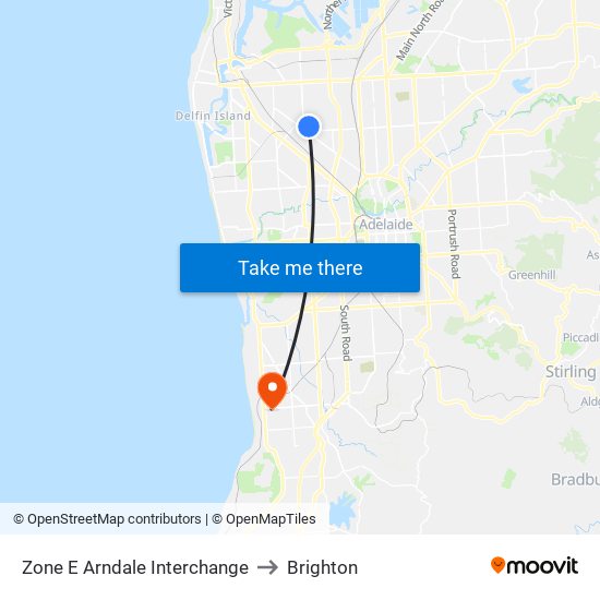 Zone E Arndale Interchange to Brighton map