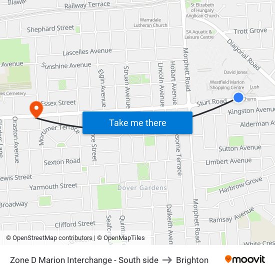 Zone D Marion Interchange - South side to Brighton map