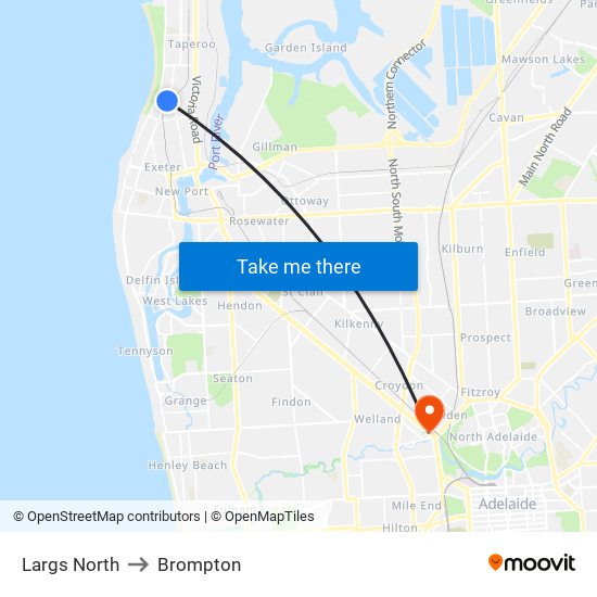 Largs North to Brompton map