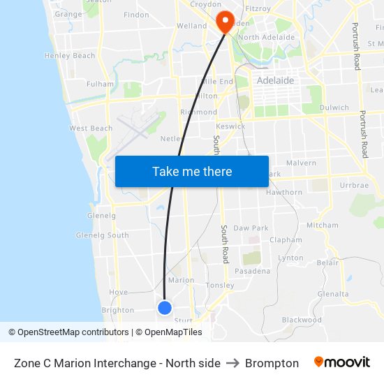 Zone C Marion Interchange - North side to Brompton map