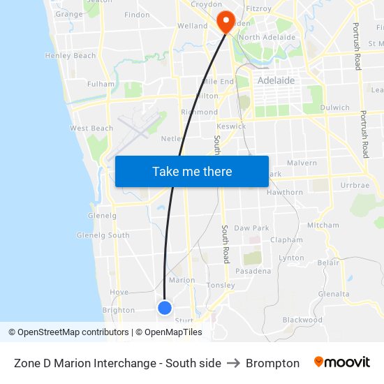 Zone D Marion Interchange - South side to Brompton map
