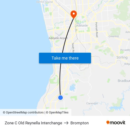 Zone C Old Reynella Interchange to Brompton map