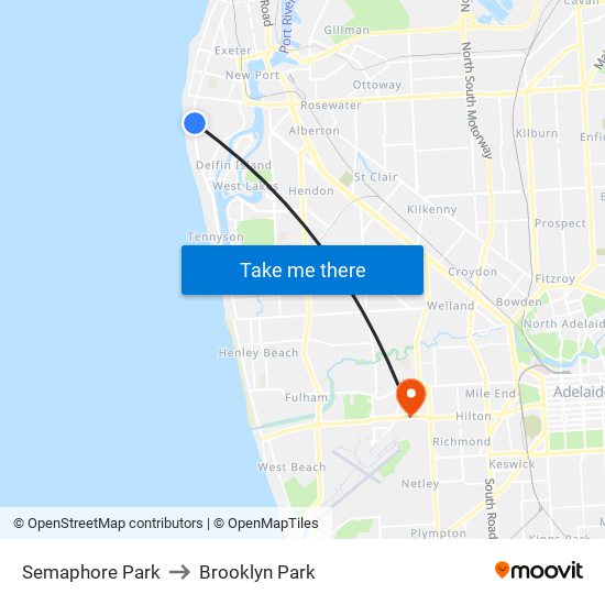 Semaphore Park to Brooklyn Park map