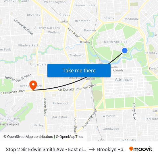 Stop 2 Sir Edwin Smith Ave - East side to Brooklyn Park map