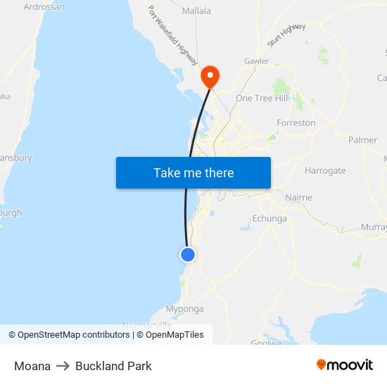 Moana to Buckland Park map