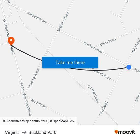 Virginia to Buckland Park map