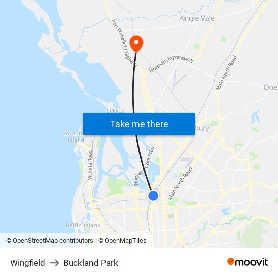 Wingfield to Buckland Park map