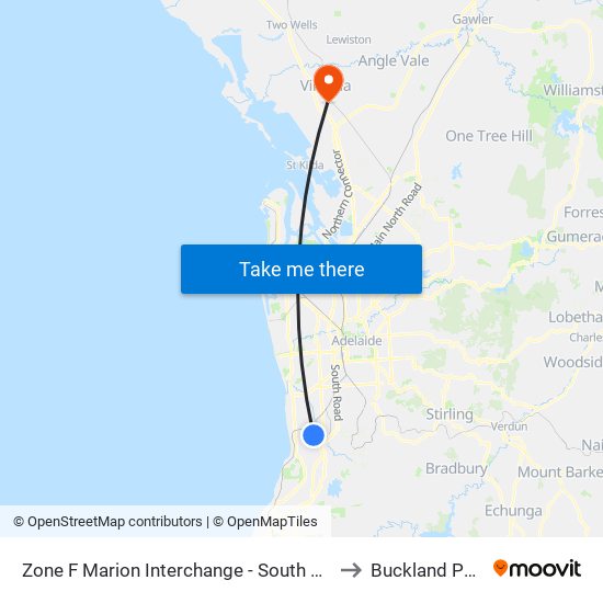 Zone F Marion Interchange - South side to Buckland Park map