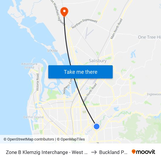 Zone B Klemzig Interchange - West side to Buckland Park map