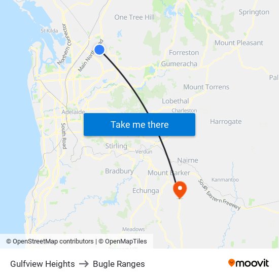 Gulfview Heights to Bugle Ranges map