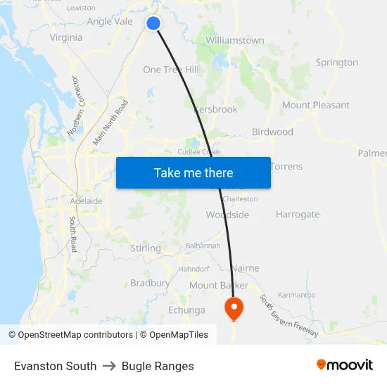 Evanston South to Bugle Ranges map