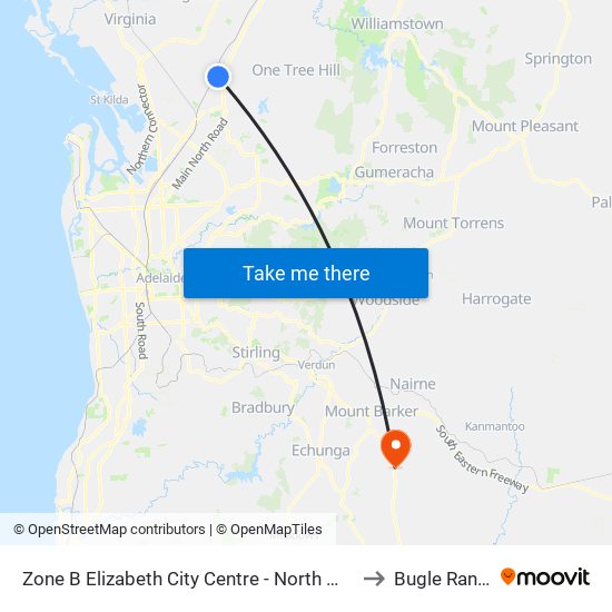 Zone B Elizabeth City Centre - North West side to Bugle Ranges map