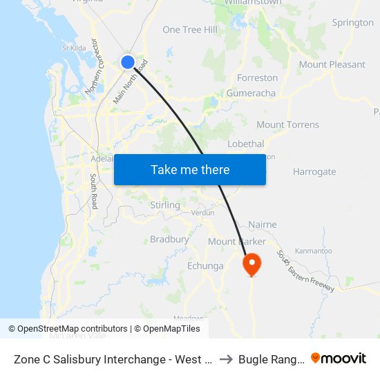 Zone C Salisbury Interchange - West Side to Bugle Ranges map