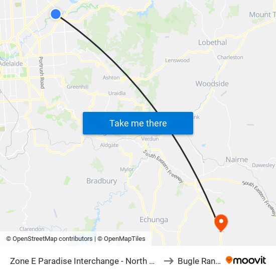 Zone E Paradise Interchange - North West side to Bugle Ranges map