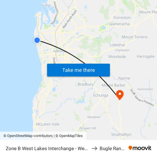 Zone B West Lakes Interchange - West side to Bugle Ranges map