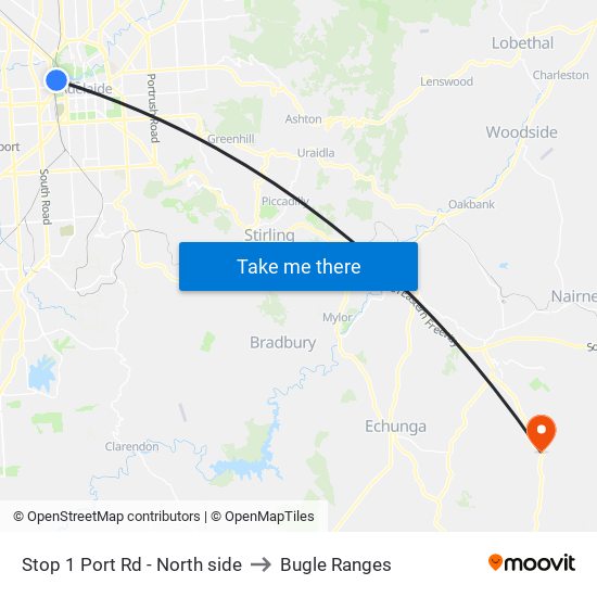 Stop 1 Port Rd - North side to Bugle Ranges map