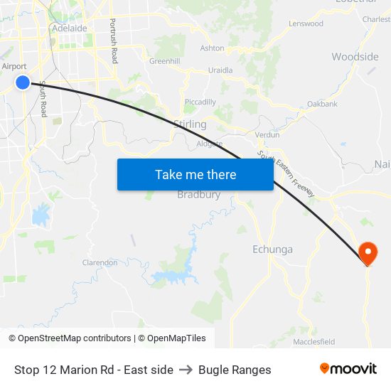 Stop 12 Marion Rd - East side to Bugle Ranges map