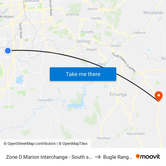Zone D Marion Interchange - South side to Bugle Ranges map