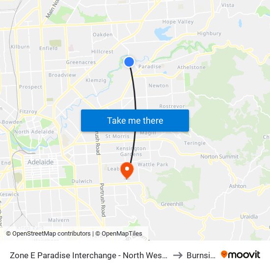 Zone E Paradise Interchange - North West side to Burnside map