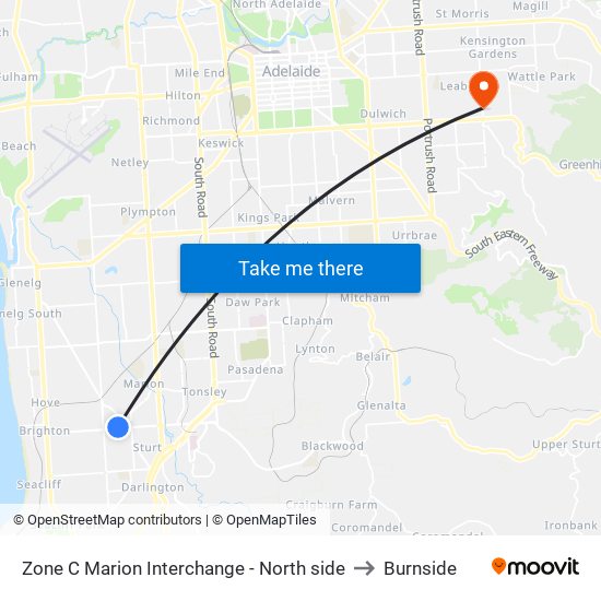 Zone C Marion Interchange - North side to Burnside map
