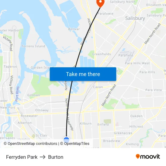 Ferryden Park to Burton map