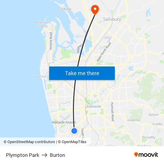 Plympton Park to Burton map