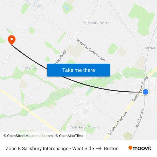 Zone B Salisbury Interchange - West Side to Burton map