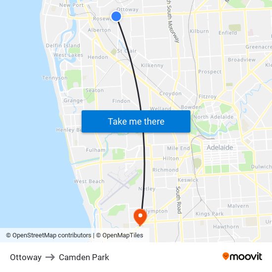 Ottoway to Camden Park map