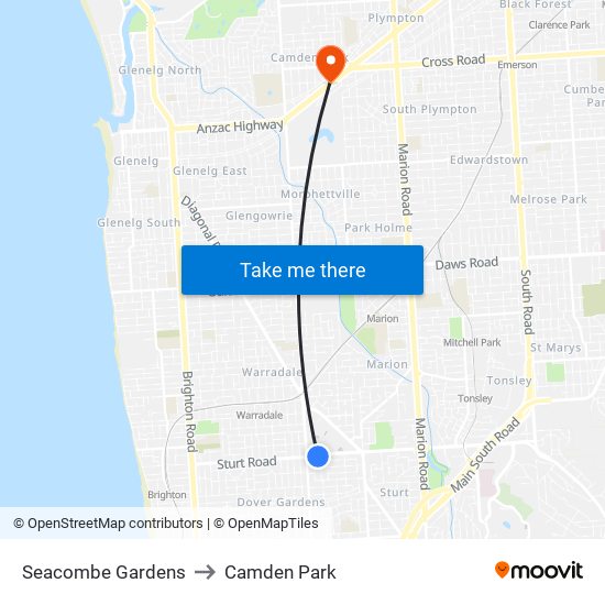 Seacombe Gardens to Camden Park map