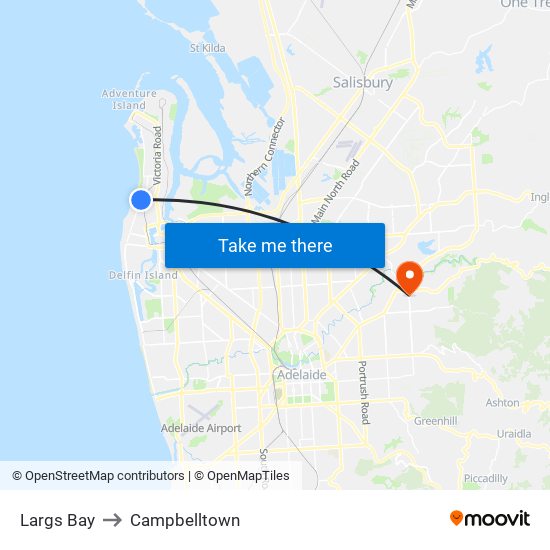 Largs Bay to Campbelltown map