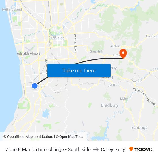 Zone E Marion Interchange - South side to Carey Gully map