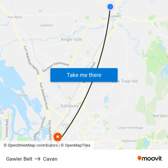 Gawler Belt to Cavan map