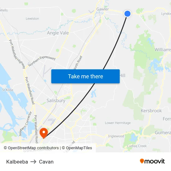 Kalbeeba to Cavan map