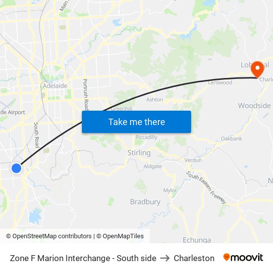 Zone F Marion Interchange - South side to Charleston map