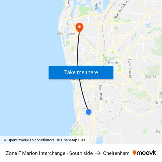 Zone F Marion Interchange - South side to Cheltenham map