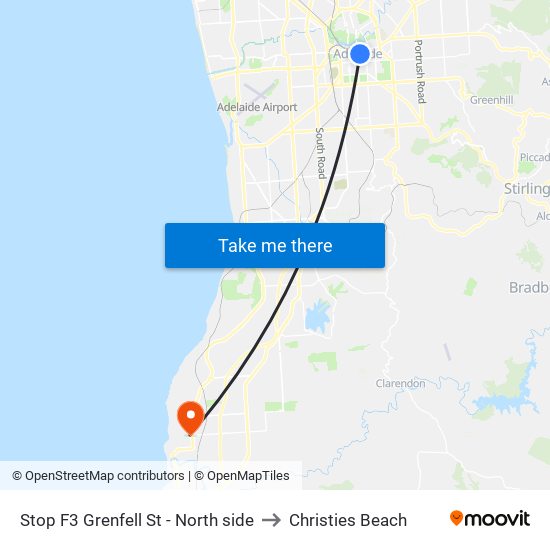 Stop F3 Grenfell St - North side to Christies Beach map