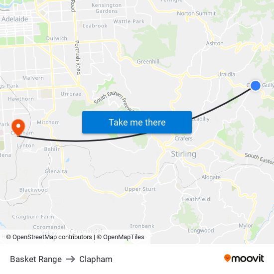 Basket Range to Clapham map