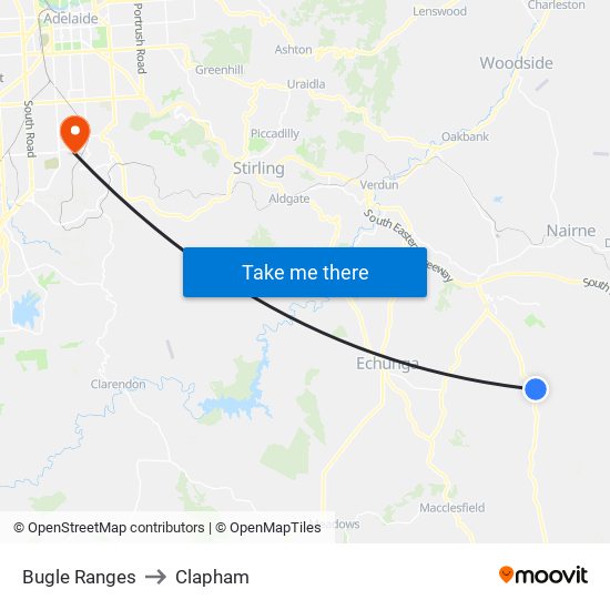 Bugle Ranges to Clapham map