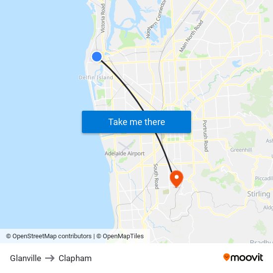 Glanville to Clapham map